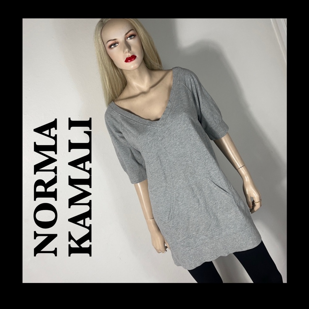 Norma Kamali Light Gray Knit Top